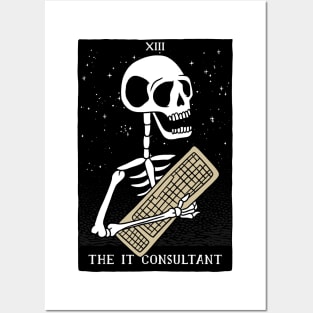 funny tarot card – The IT consultant (black on white) Posters and Art